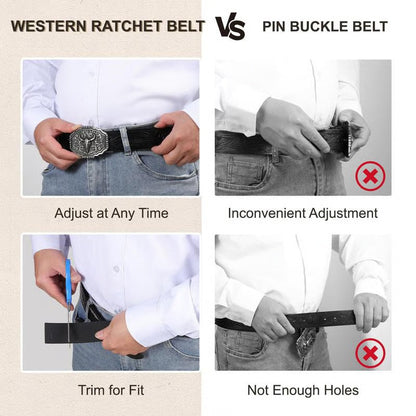 ⌛Limited-Time Offer🛍️Men's Retro Bull Head Embossed Leather Belt