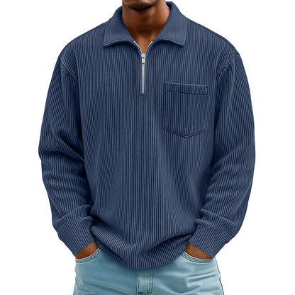 ⌛Limited-Time Offer🛍️Men's Casual Ribbed Half Zip Sweater