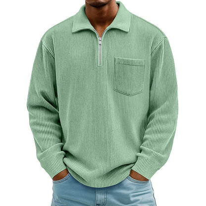 ⌛Limited-Time Offer🛍️Men's Casual Ribbed Half Zip Sweater
