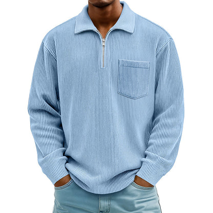 ⌛Limited-Time Offer🛍️Men's Casual Ribbed Half Zip Sweater