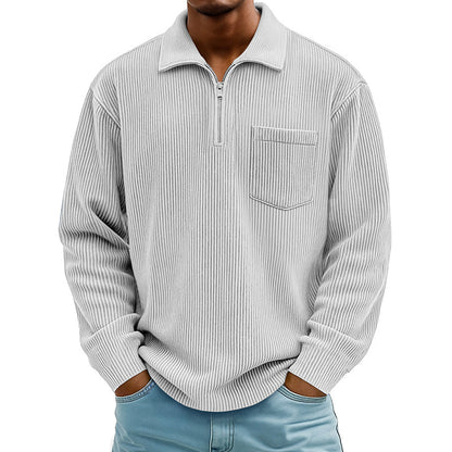 ⌛Limited-Time Offer🛍️Men's Casual Ribbed Half Zip Sweater