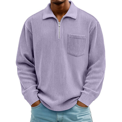 ⌛Limited-Time Offer🛍️Men's Casual Ribbed Half Zip Sweater