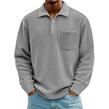 ⌛Limited-Time Offer🛍️Men's Casual Ribbed Half Zip Sweater