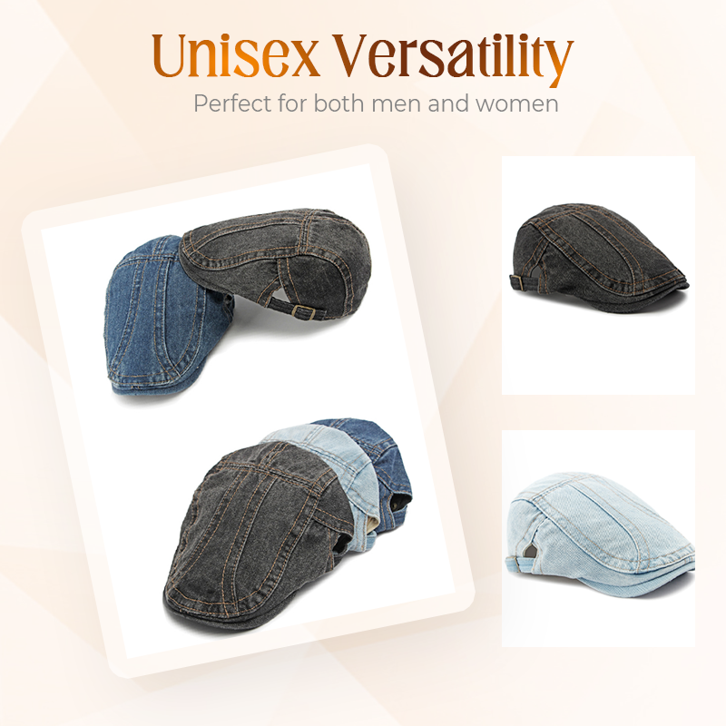 🔥 2026 Fresh Drops | Flat 50% OFF Today! 💸Unisex Denim Newsboy Cap