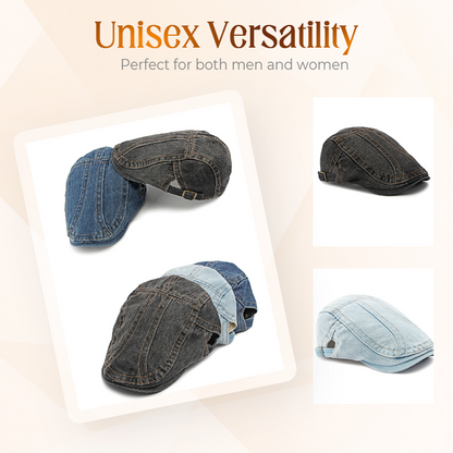 🔥 2026 Fresh Drops | Flat 50% OFF Today! 💸Unisex Denim Newsboy Cap
