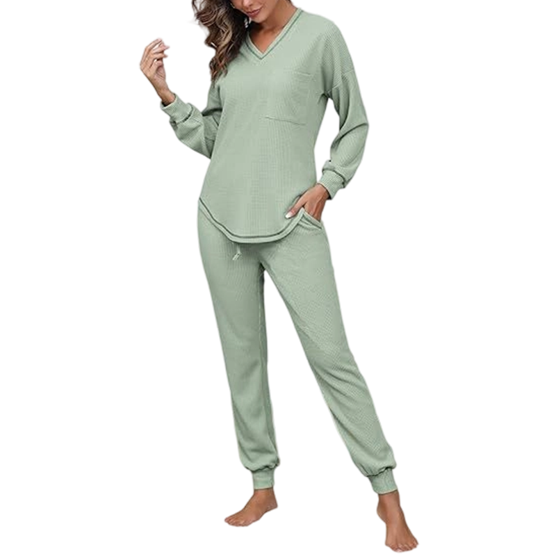 🍂 Women’s Long Sleeve Top & Jogger Lounge Set – Cozy Comfort Meets Effortless Style