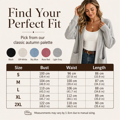 🍂 Women's Ribbed Knit Cardigan – Cozy Texture Meets Effortless Autumn Style