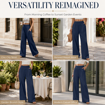 ✨New Arrival🍂Women's Elegant Flowy Palazzo Pants – High-Waisted Comfort & Effortless Style
