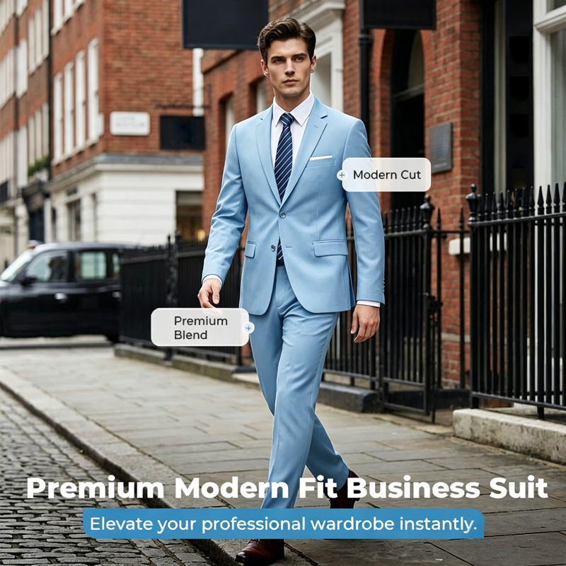 Men's 2-Piece Modern Fit Business Suit Set