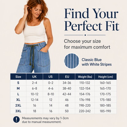🌸Hot Sale 50% OFF & FREE SHIPPING💖Women's Vertical Striped Stretchy Denim Pants
