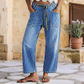 🌸Hot Sale 50% OFF & FREE SHIPPING💖Women's Vertical Striped Stretchy Denim Pants