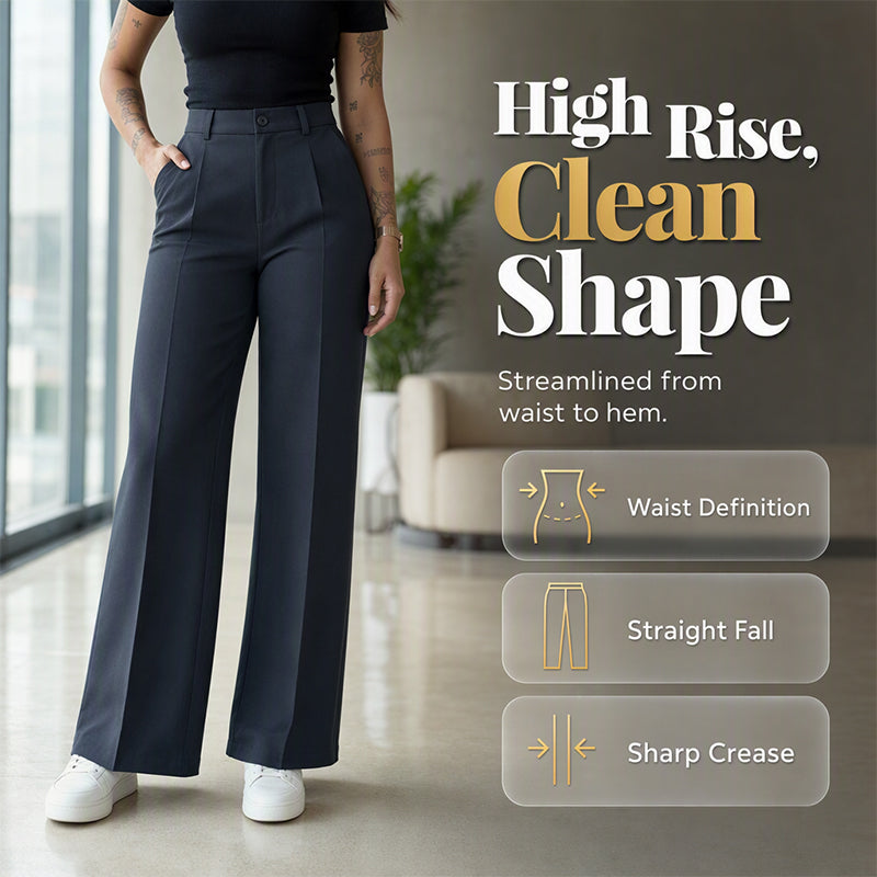 ⏰Last Day Sale 50% Off💃Women's Casual High-Waist Straight-Leg Pants