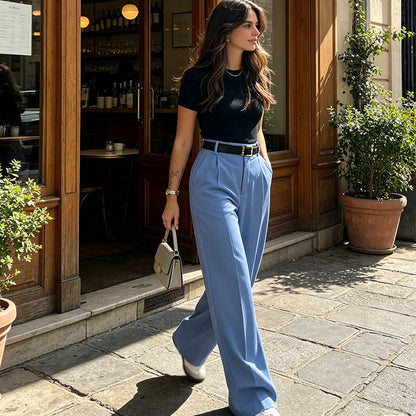 ⏰Last Day Sale 50% Off💃Women's Casual High-Waist Straight-Leg Pants
