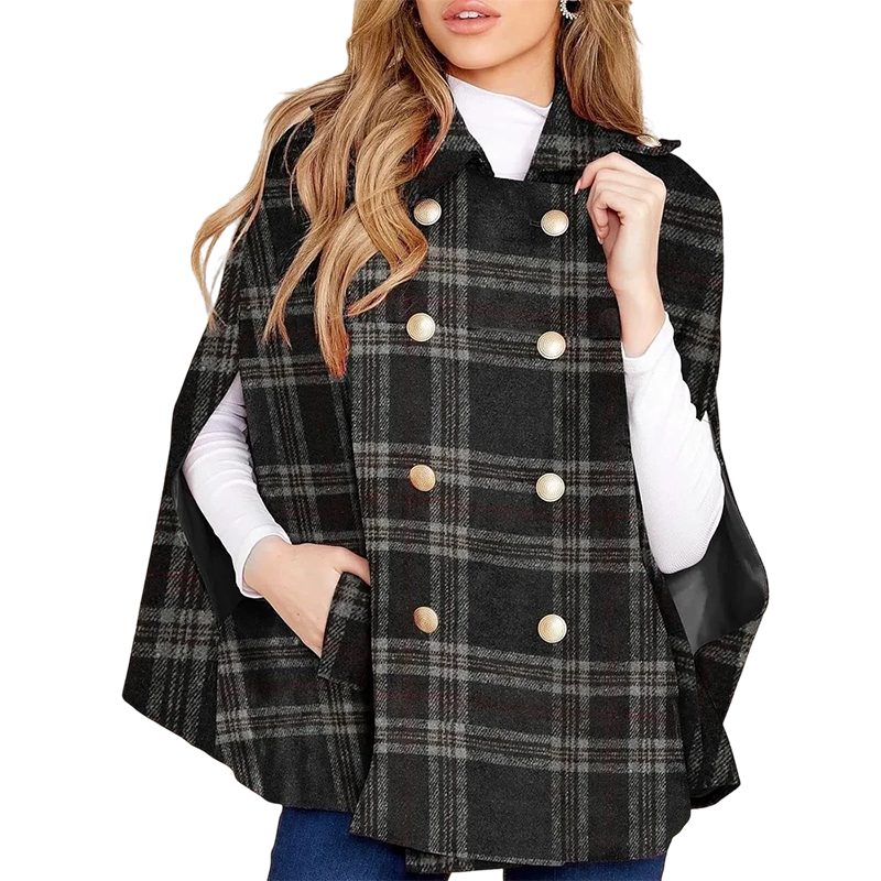 👖 LIMITED-TIME 50% OFF! ✨ Women Vintage Plaid Cape Coat
