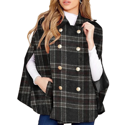 👖 LIMITED-TIME 50% OFF! ✨ Women Vintage Plaid Cape Coat