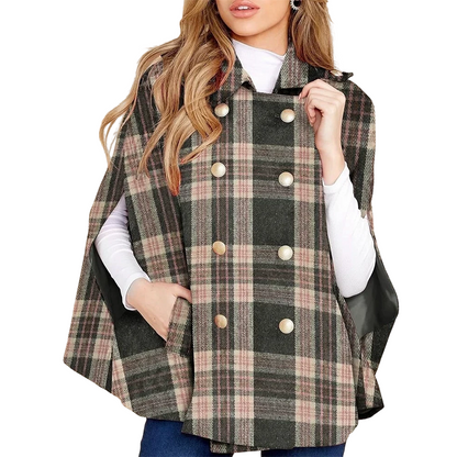 👖 LIMITED-TIME 50% OFF! ✨ Women Vintage Plaid Cape Coat