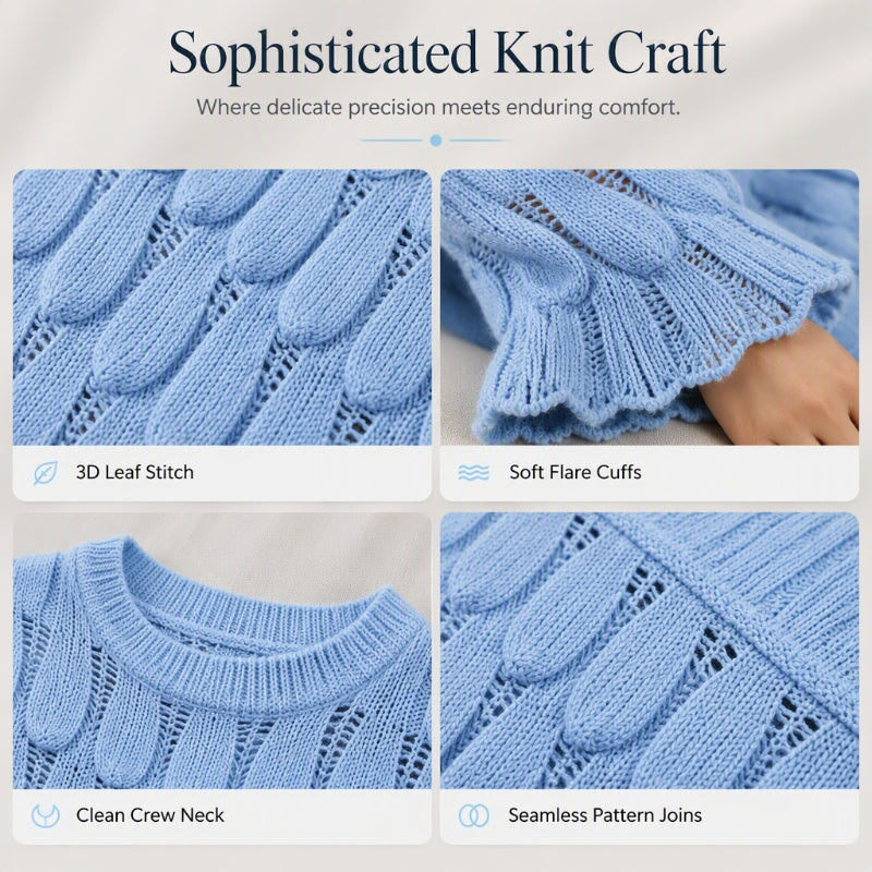 ⏰Last Day Sale 50% Off💃Women's Hollow Out Slouchy Knit Sweater