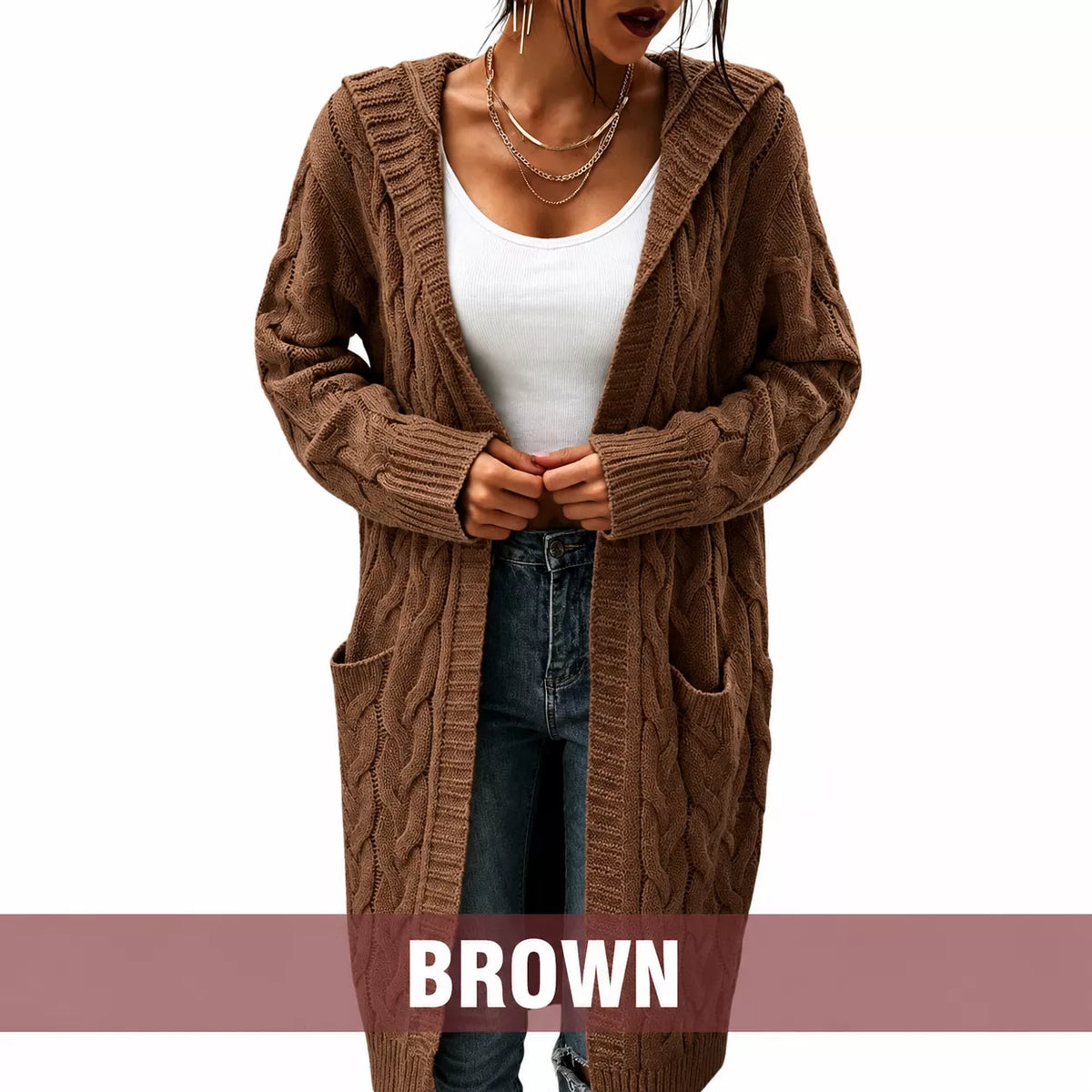 Your New Favorite Cozy Layer — Women's Long Hooded Knit Cardigan with Pockets for Effortless Layering, Everyday Comfort, and Relaxed Fall Style