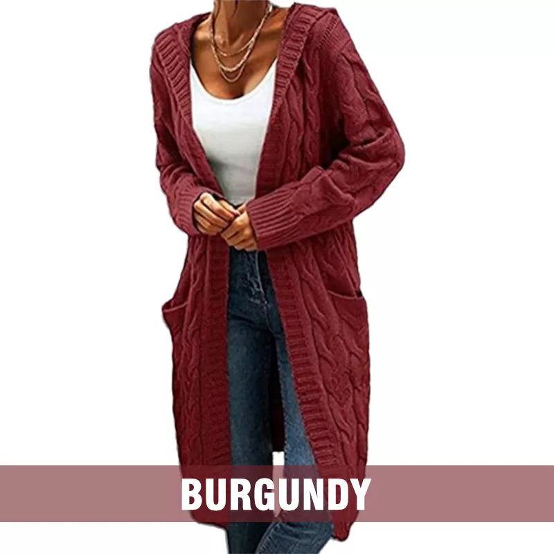 Your New Favorite Cozy Layer — Women's Long Hooded Knit Cardigan with Pockets for Effortless Layering, Everyday Comfort, and Relaxed Fall Style