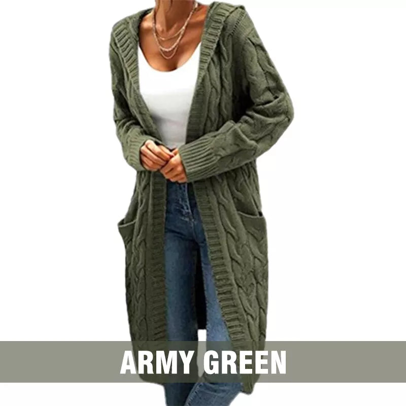 Your New Favorite Cozy Layer — Women's Long Hooded Knit Cardigan with Pockets for Effortless Layering, Everyday Comfort, and Relaxed Fall Style