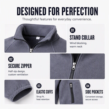 ❄️ Cold-Weather Comfort | Men's Cozy Half-Zip Polar Fleece Pullover