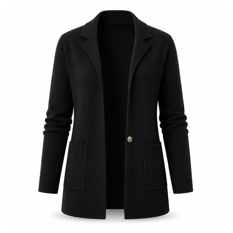 ✨ Blazer Look, Cardigan Comfort | Women's Lapel-Collar Knit Cardigan