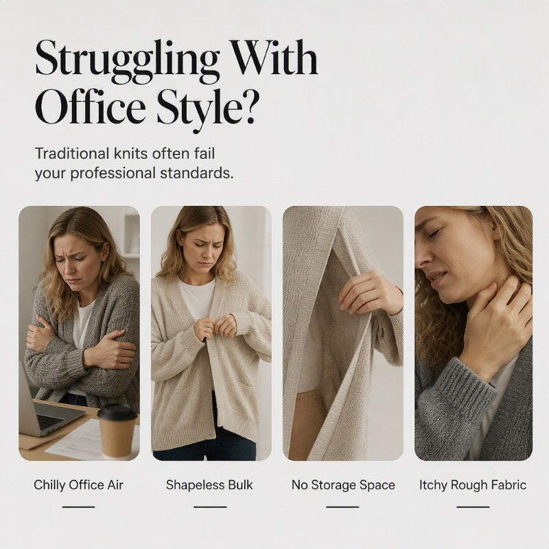 ✨ Blazer Look, Cardigan Comfort | Women's Lapel-Collar Knit Cardigan