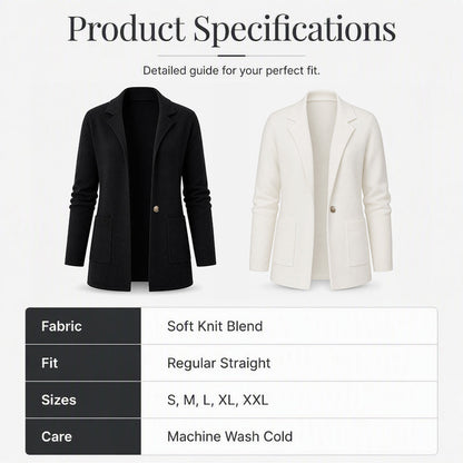 ✨ Blazer Look, Cardigan Comfort | Women's Lapel-Collar Knit Cardigan