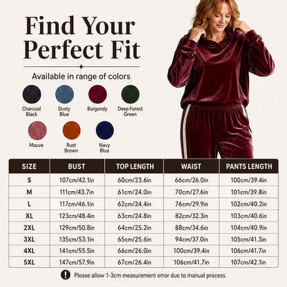 Bestseller🏆👚💕 Velvet Hooded Sweatshirt & Pants Set – Timeless Comfort & Effortless Style for Every Occasion