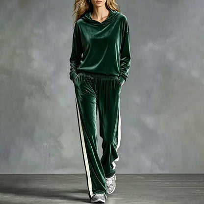 Bestseller🏆👚💕 Velvet Hooded Sweatshirt & Pants Set – Timeless Comfort & Effortless Style for Every Occasion