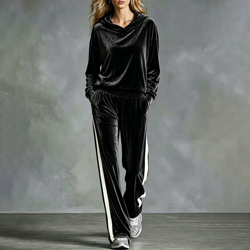 Bestseller🏆👚💕 Velvet Hooded Sweatshirt & Pants Set – Timeless Comfort & Effortless Style for Every Occasion