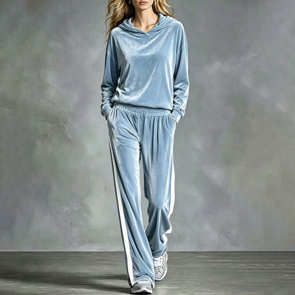 Bestseller🏆👚💕 Velvet Hooded Sweatshirt & Pants Set – Timeless Comfort & Effortless Style for Every Occasion