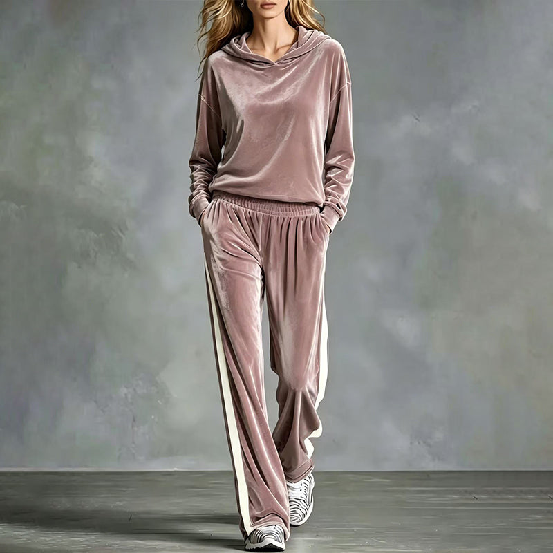 Bestseller🏆👚💕 Velvet Hooded Sweatshirt & Pants Set – Timeless Comfort & Effortless Style for Every Occasion