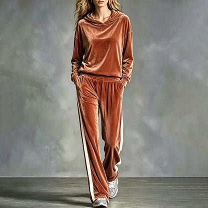 Bestseller🏆👚💕 Velvet Hooded Sweatshirt & Pants Set – Timeless Comfort & Effortless Style for Every Occasion