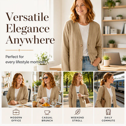 Bestseller🏆🧥 Breathable V-Neck Cardigan – Timeless Silhouette & All-Day Comfort for Every Look