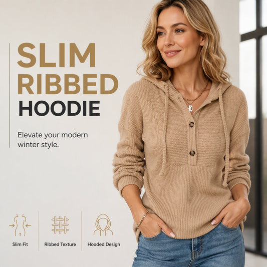 ✨2026 Collection at 50% OFF & FREE SHIPPING🎁Women's Casual Ribbed Knit Pullover Hoodie