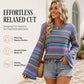 Women's Colorful Geometric Stripe Knit Sweater