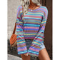Women's Colorful Geometric Stripe Knit Sweater