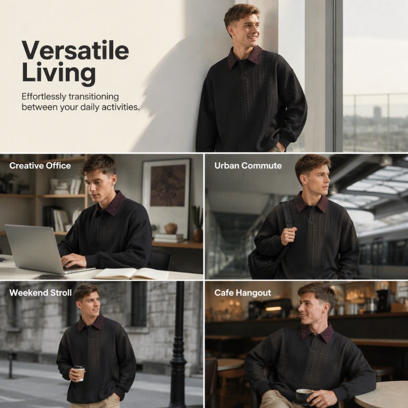 🍂 Men’s Vintage Plus-Size Sweatshirt – Relaxed Comfort & Effortless Autumn Style