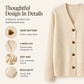 🧥Seasonal Style - Knit Cardigan with V-Neckline & Heart Accents – Cozy Warmth & Easy Pairing with Jeans or Dresses