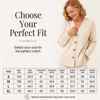 🧥Seasonal Style - Knit Cardigan with V-Neckline & Heart Accents – Cozy Warmth & Easy Pairing with Jeans or Dresses