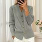🧥Seasonal Style - Knit Cardigan with V-Neckline & Heart Accents – Cozy Warmth & Easy Pairing with Jeans or Dresses