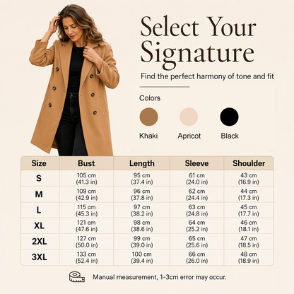 ✨ Timeless Warmth | Women's Double-Breasted Wool-Blend Coat