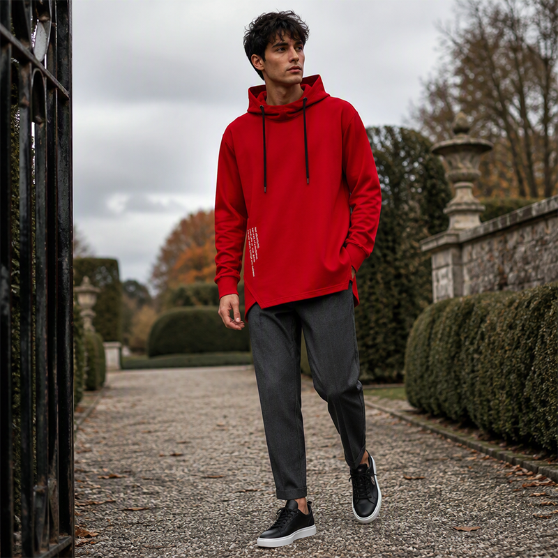 🍂 Easy Everyday Comfort | Men's Relaxed High-Neck Hooded Sweatshirt
