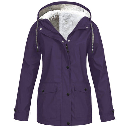 🏆Last Day-50% OFF❤️‍🔥Women's Plush-Lined Windproof Hooded Jacket
