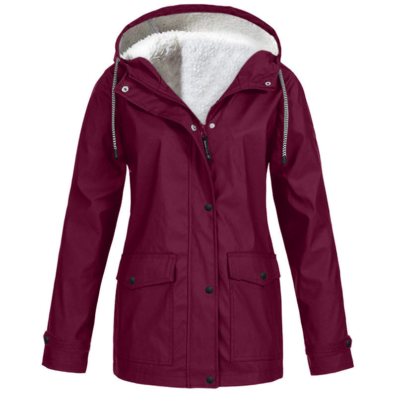🏆Last Day-50% OFF❤️‍🔥Women's Plush-Lined Windproof Hooded Jacket