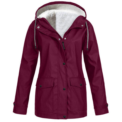 🏆Last Day-50% OFF❤️‍🔥Women's Plush-Lined Windproof Hooded Jacket