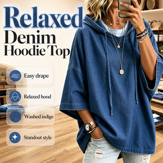 ✨2026 Collection at 50% OFF & FREE SHIPPING🎁 | Women's Relaxed Hooded Denim Pullover