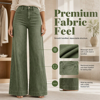👖 Longer-Looking Legs, Easy Comfort | Women's Vintage High-Waisted Wide-Leg Jeans