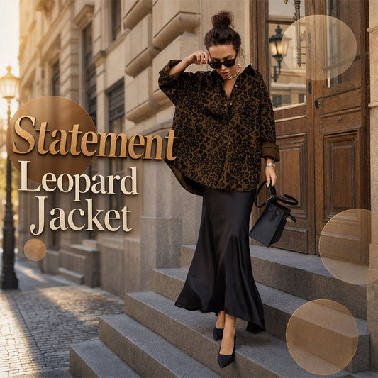 Women's Leopard Print Lapel Jacket